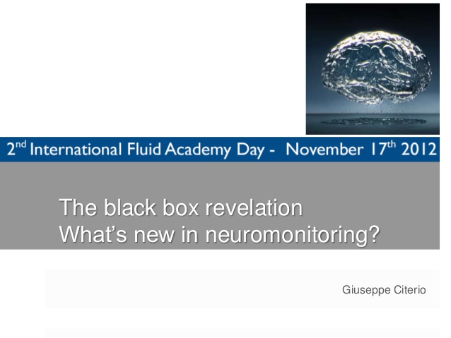 Guiseppe Citerio - The black box revelation - IFAD 2012