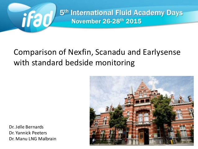 Comparison of nexfin, scanadu and earlysense with standard bedside monitoring