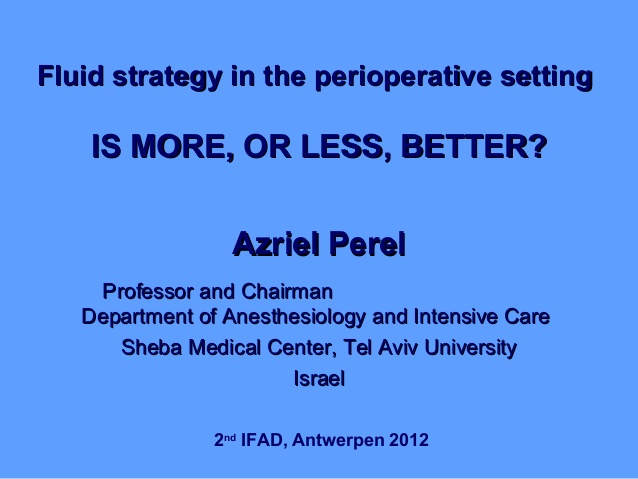 Azriel Perel - Fluids periop - IFAD 2012