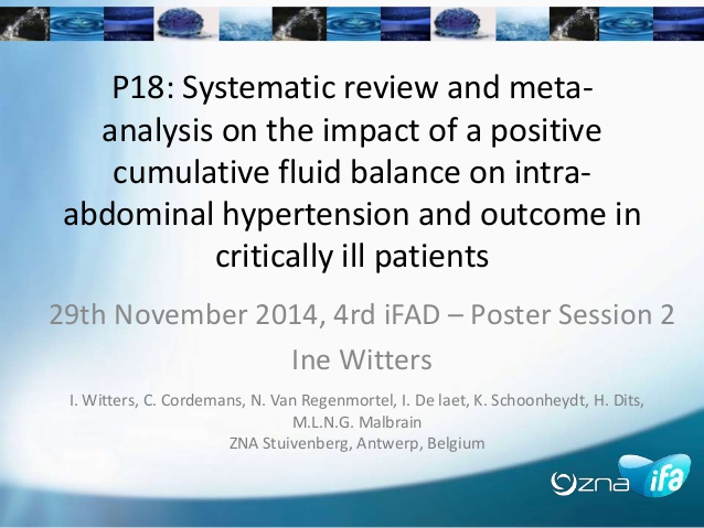 Systematic review and meta-analysis on the impact of a positive cumulative fluid balance on intra-abdominal hypertension and outcome in critically ill patients