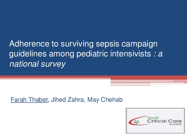 Adherence to surviving sepsis campaign guidelines among pediatric intensivists